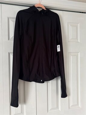 Black Full-Zip Lightweight Athletic Jacket